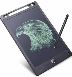 8.5 IN LCD Writing Tablet For Kids, Study Tab, E-Slate, Notebook, Portable Writting Learning Slate Erasable Electric Black  White Board With Pen (Multicolor)